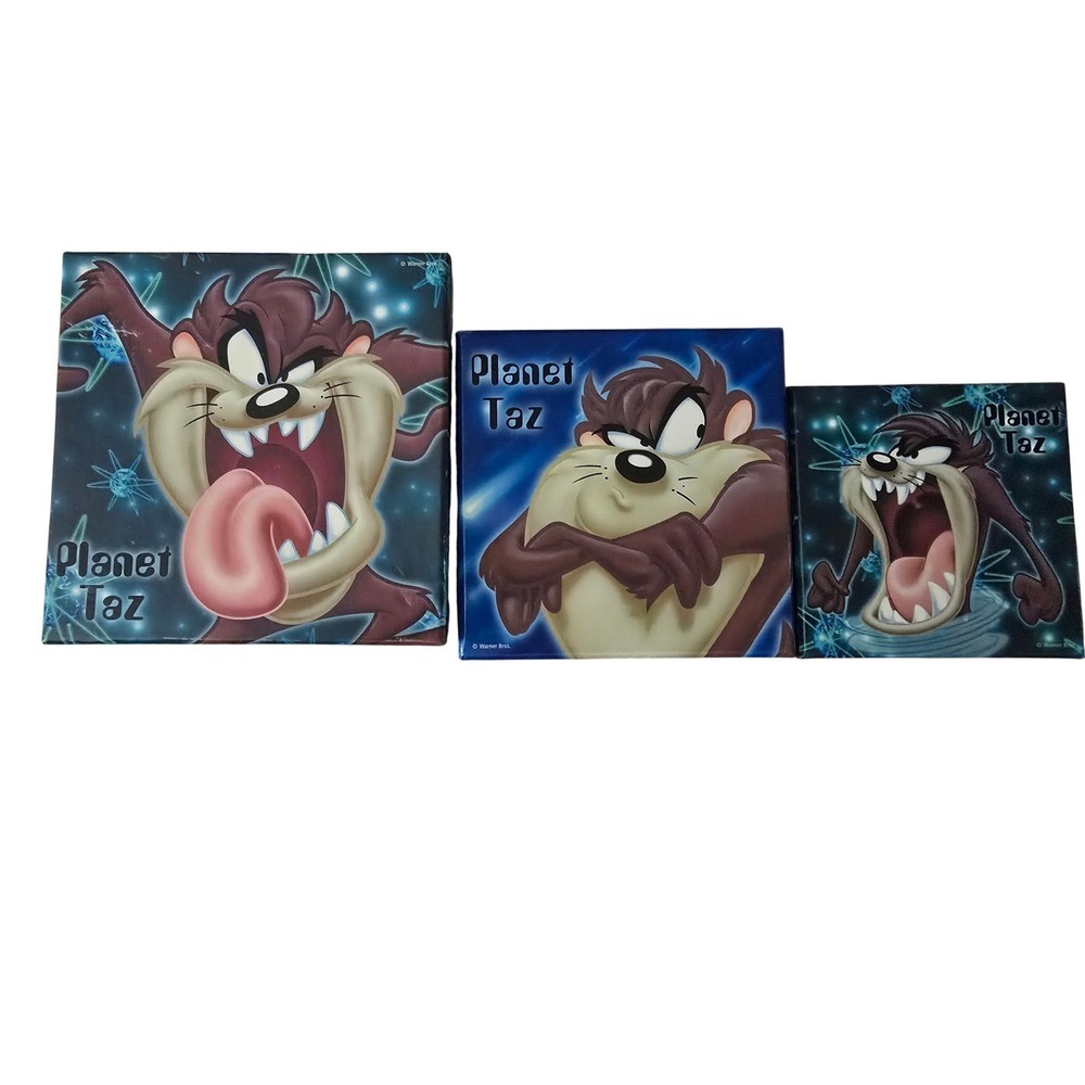 Vintage 1998 Looney Tunes Planet Taz Nesting Gift Boxes Set of 3 Space Theme 90s